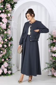 Жакет, юбка Ninele 7522 серый - фото 4