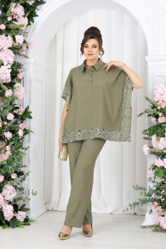 Блуза, брюки Ninele 7525 оливка - фото 4