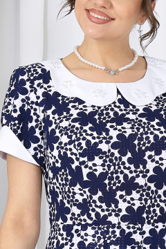 Платье Ninele 7533 синие цветы - фото 4