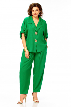 Брюки, жакет Ольга Стиль С-1013 зеленый - фото 2