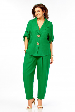 Брюки, жакет Ольга Стиль С-1013 зеленый - фото 5