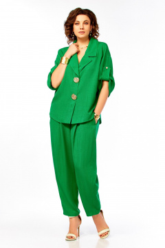 Брюки, жакет Ольга Стиль С-1013 зеленый - фото 1