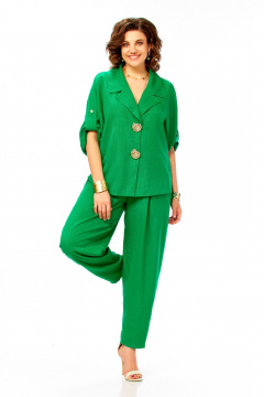 Брюки, жакет Ольга Стиль С-1013 зеленый - фото 4
