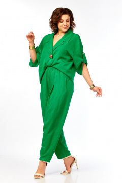 Брюки, жакет Ольга Стиль С-1013 зеленый - фото 3