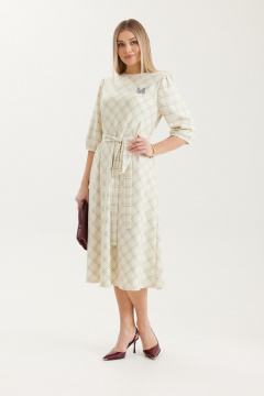 Платье Elady 4712 молочный_клетка - фото 5