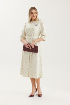 Платье Elady 4712 молочный_клетка - фото 2