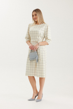 Платье Elady 4709 молочный_клетка - фото 3