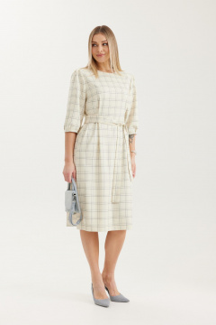 Платье Elady 4709 молочный_клетка - фото 1