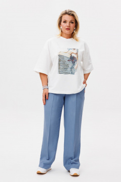 Брюки, футболка OVERYOU М197/2 молочно-голубой - фото 2