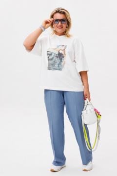 Брюки, футболка OVERYOU М197/2 молочно-голубой - фото 1