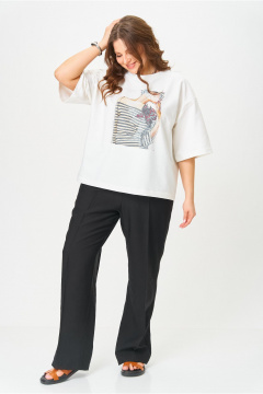 Футболка OVERYOU М198 молочный - фото 2