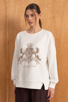 Брюки, свитшот Luna М-290 молоко-шоколад - фото 2