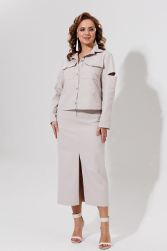 Жакет, юбка Galean Style 966.1 бежевый - фото 4