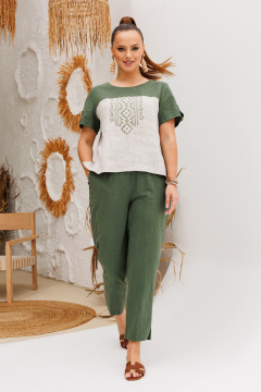 Блуза, брюки Galean Style 977.1 зеленый - фото 1