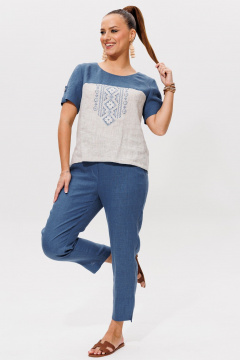 Блуза, брюки Galean Style 977.1 синий - фото 3