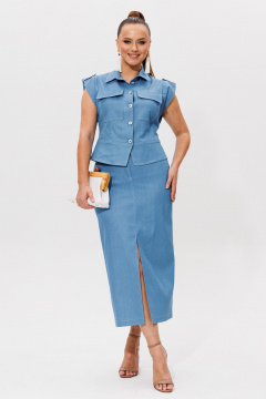 Жакет, юбка Galean Style 980.1 синий - фото 1