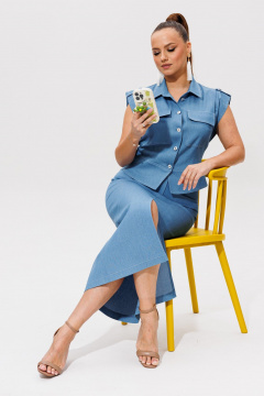 Жакет, юбка Galean Style 980.1 синий - фото 2