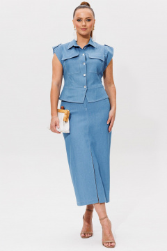 Жакет, юбка Galean Style 980.1 синий - фото 5