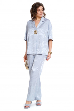 Блуза, брюки Alani Collection 2523 голубой - фото 1