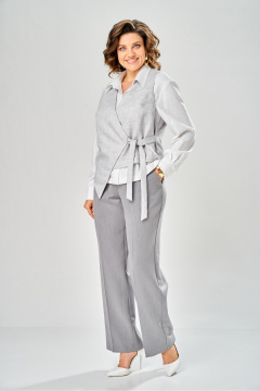 Брюки, жилет, рубашка KaVaRi 8065 бело-серый - фото 3
