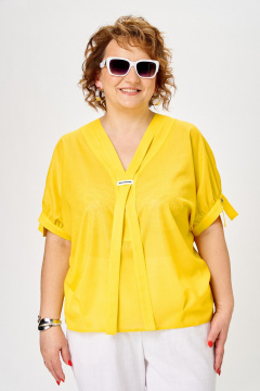 Блуза, брюки Romanovich Style 2-2896 желтый/белый - фото 5