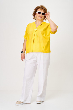 Блуза, брюки Romanovich Style 2-2896 желтый/белый - фото 3