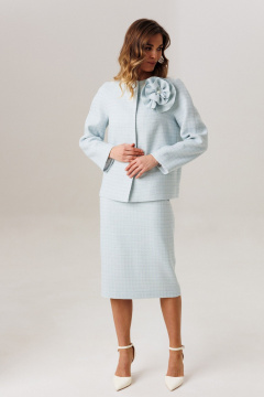 Жакет, юбка Ларс Стиль 1208 голубой - фото 3