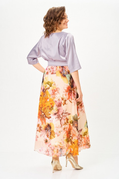 Платье ANASTASIA MAK 1229-Ш лиловый+ цветы - фото 5