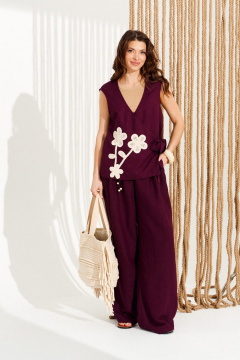 Брюки ELLETTO 12388 винный - фото 1