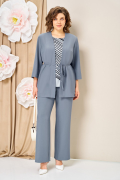 Блуза, брюки, жакет VOLNA 1458 голубой - фото 3