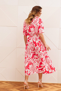 Платье Gizart 5126/2 коралл цветы - фото 2