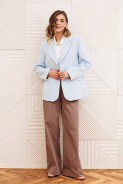 Брюки, жакет Gizart 5377 голубой+капучино - фото 2