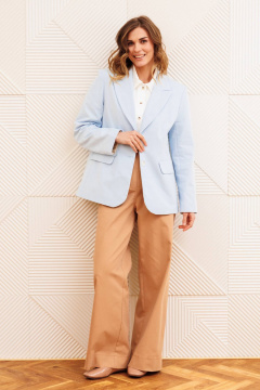 Брюки, жакет Gizart 5377 голубой+ мокко мусс - фото 3