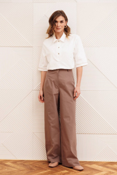 Брюки, джемпер Gizart 5383 молочный, капучино - фото 1