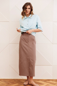 Джемпер, юбка Gizart 5425 голубой, капучино - фото 2