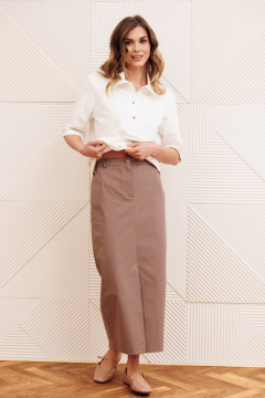 Джемпер, юбка Gizart 5425 молочный, капучино - фото 5