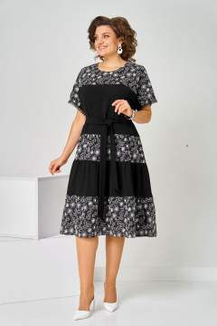 Платье Асолия 2715 черно-белый - фото 2