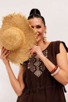 Платье Galean Style 894.2 коричневый - фото 4