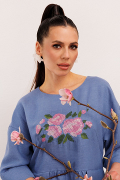 Платье Galean Style 1003 синий - фото 5