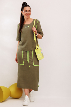 Блуза, юбка Galean Style 1008 хаки - фото 2