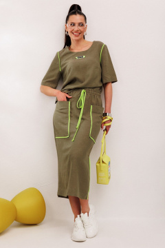 Блуза, юбка Galean Style 1008 хаки - фото 1