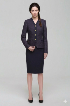 Жакет, юбка Nova Line 1423.3258 баклажановый - фото 1