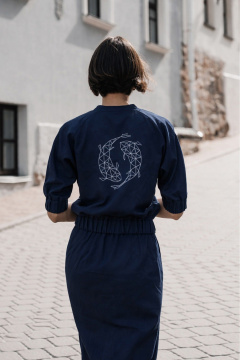 Блуза, юбка iLOKA 25ILor6 тёмно-синий - фото 5