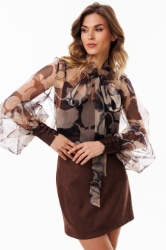 Блуза, топ EOLA 2905.1 бежевый/шоколад - фото 5