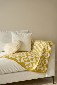 Плед Belange 3551 бело-горчичный - фото 2