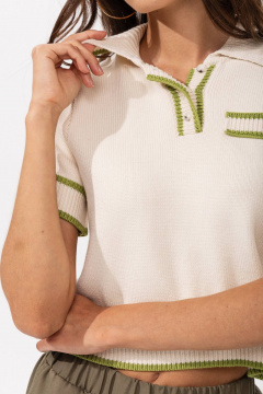 Джемпер Romgil РВ0405-ВИ4 молочный, золотая олива - фото 3
