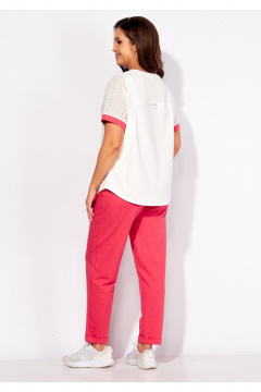 Блуза, брюки TAiER 1365 белый_розовый - фото 3