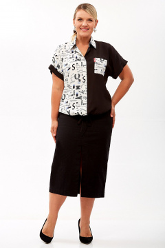 Блуза Таир-Гранд 62445 черно-белый_дизайн_3 - фото 1