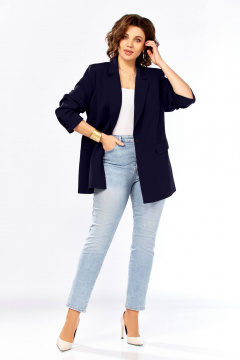 Жакет Ольга Стиль С-986 темно-синий - фото 5