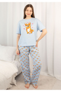 Брюки, футболка Купалинка 661437.158-164 к.голубой,набивка - фото 1